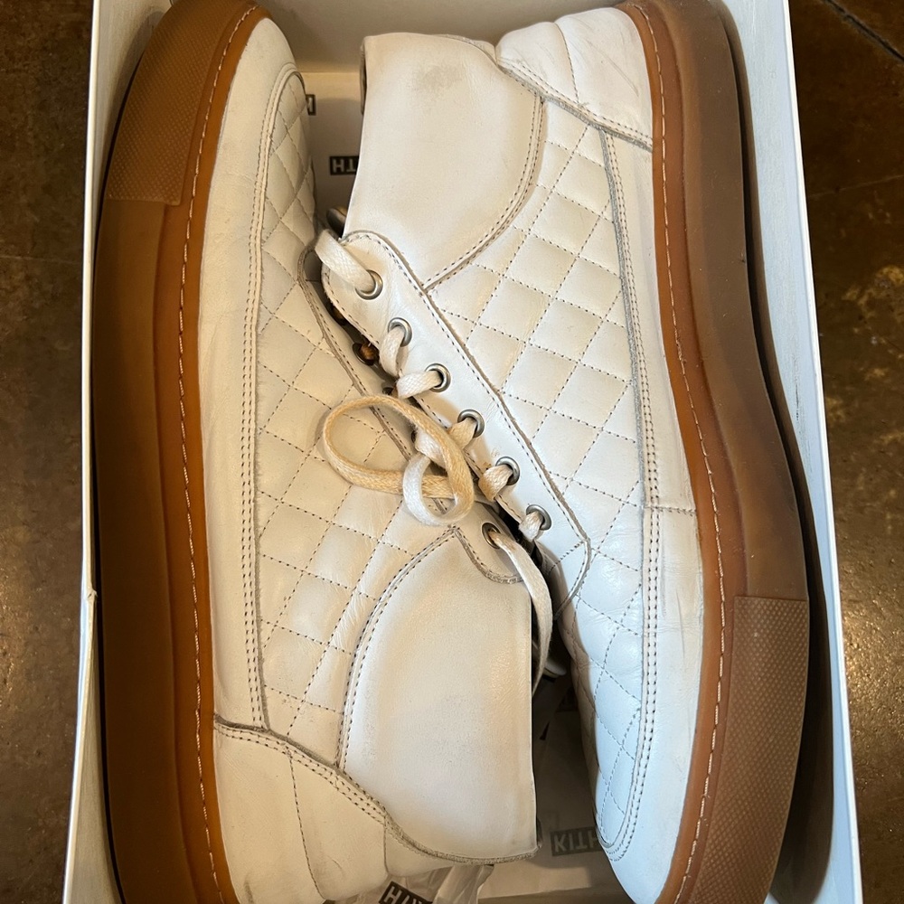 Kith White Mid-Top Sneakers Filling Pieces (with box)